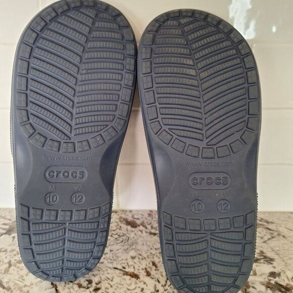 Crocs Unisex Classic Slide Sandals, Black Size 10M/12W - Picture 6 of 7